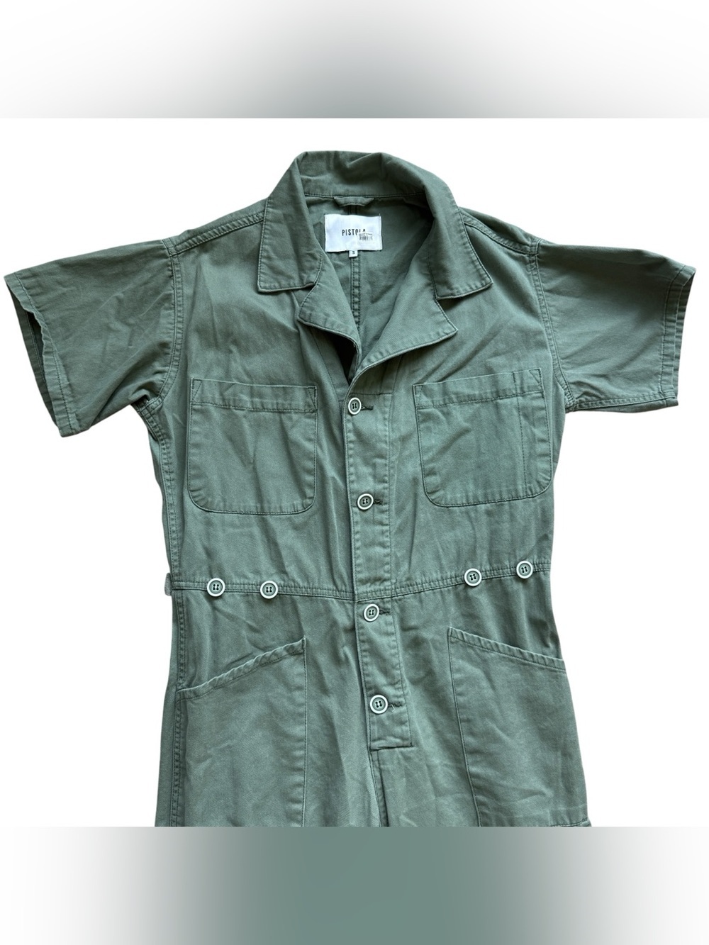 Pistola Utility Jumpsuit Green Short Sleeve Workwear Boiler Suit Cargo Style S - Picture 5 of 16